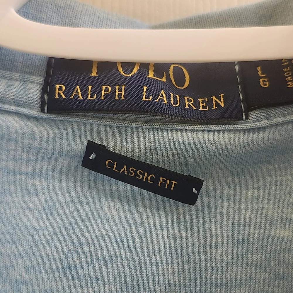 Polo by Ralph Lauren Men's Light Heathered Blue Polo Shirt - Picture 4 of 6